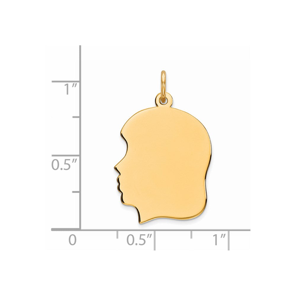 Sterling Silver GP Engraveable Girl Polished Disc Charm