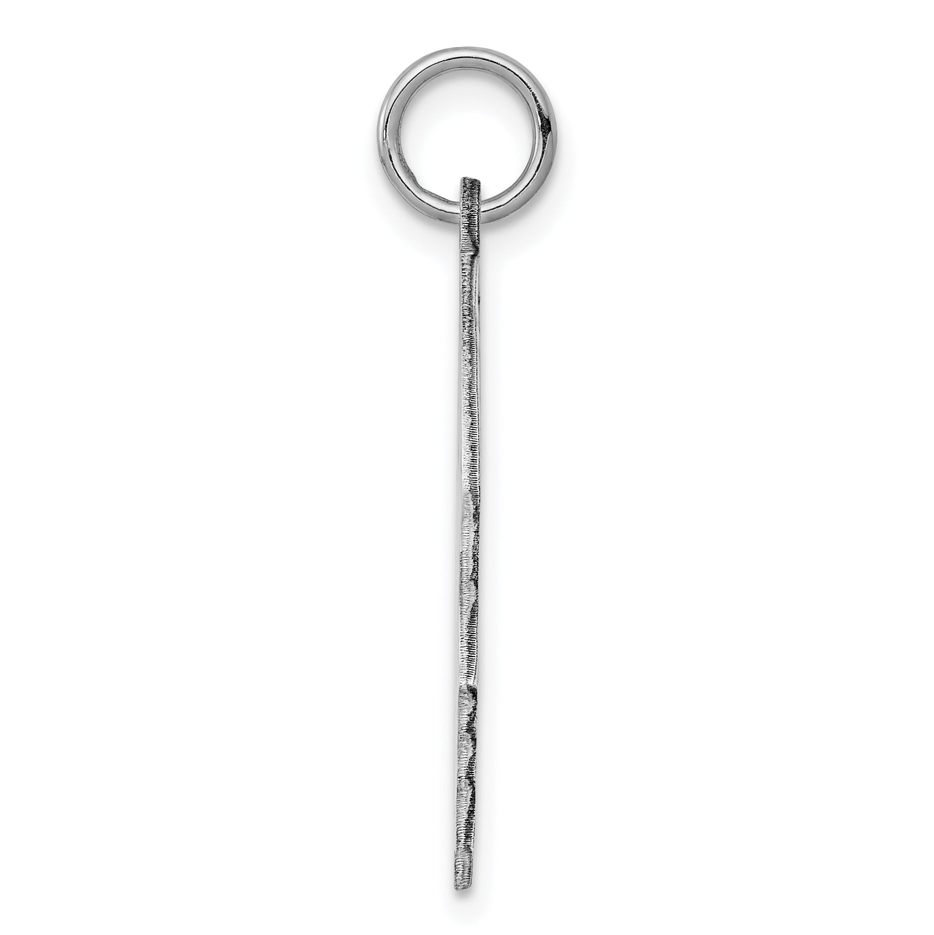 Sterl Silver Rh-plt Engraveable Boy Polished Front/Satin Back Disc Charm