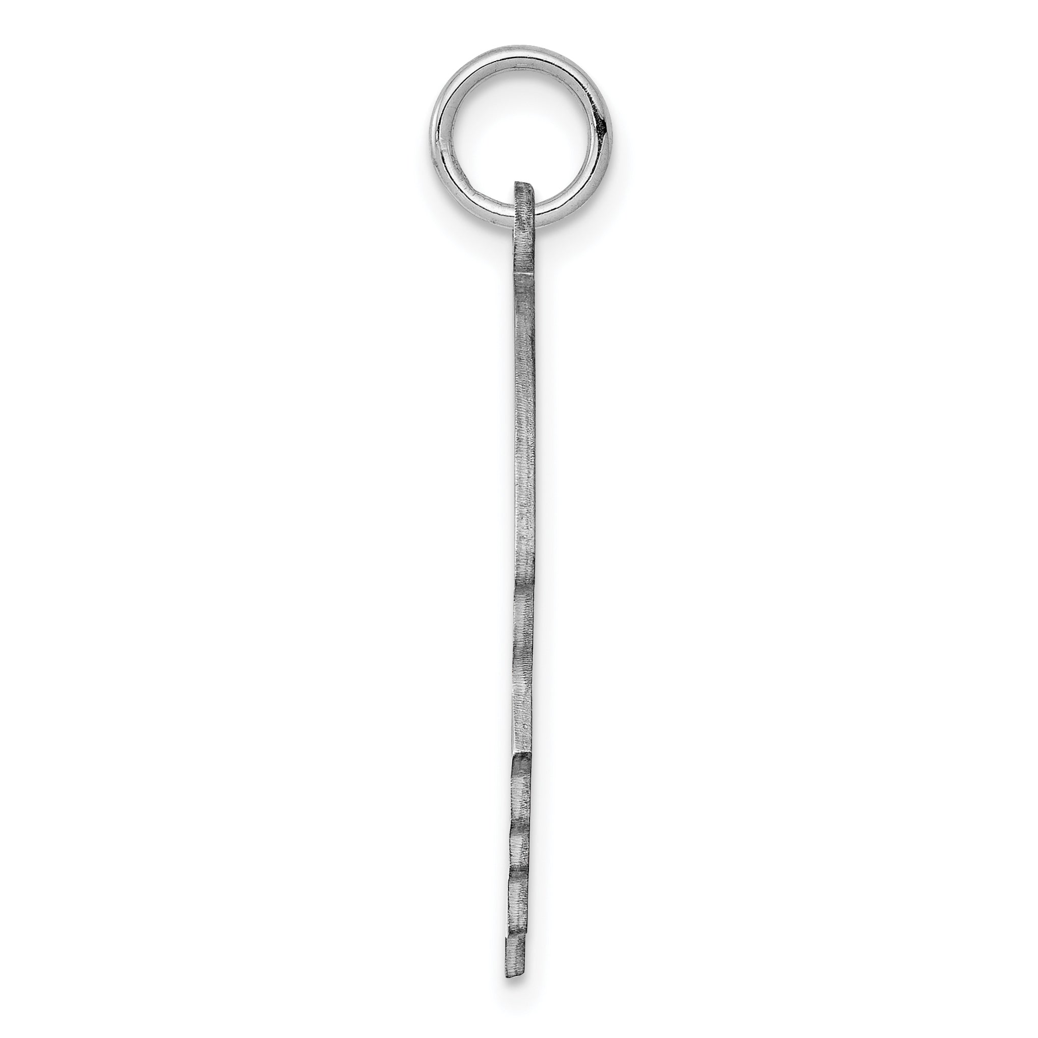 Sterl Silver Rh-plt Engraveable Boy Polished Front/Satin Back Disc Charm