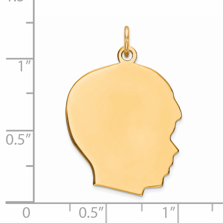 Sterling Silver GP Engraveable Boy Polished Disc Charm