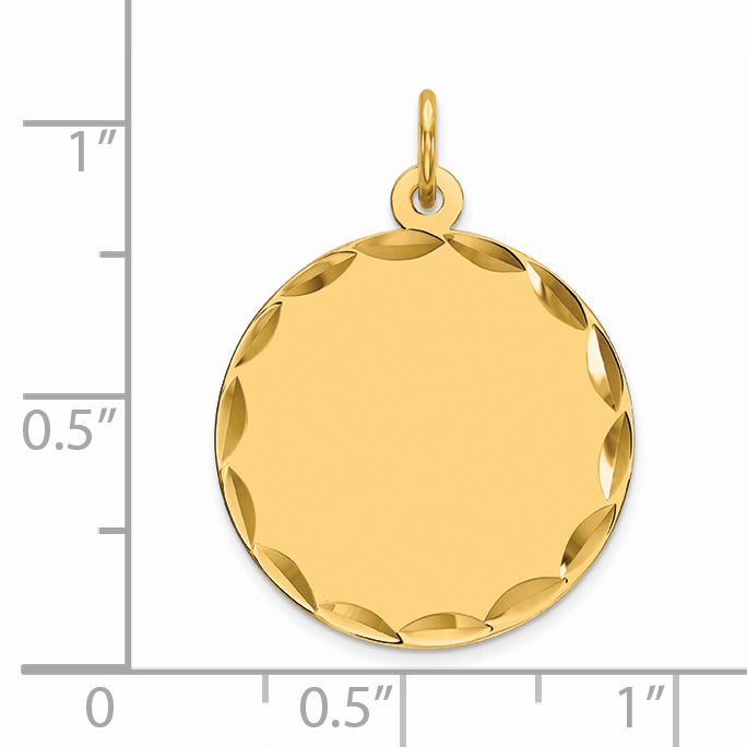 Sterling Silver GP Engraveable Round Polished Disc Charm