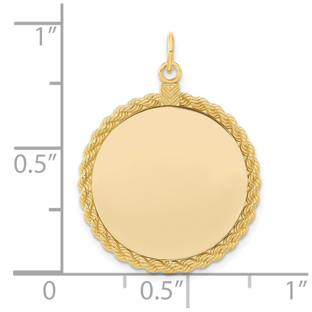Sterling Silver GP Engraveable Round with Rope Polished Disc