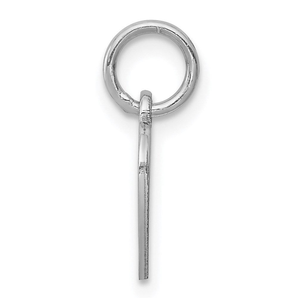 Sterling Silver Rh-plt Engraveable Heart Polished Front/Back Disc Charm