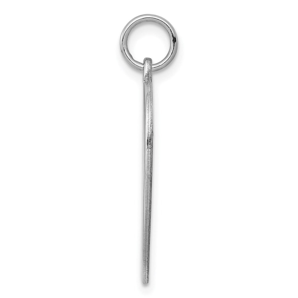 SS Rh-plt Engraveable Heart Polished Front/Satin Back Disc Charm