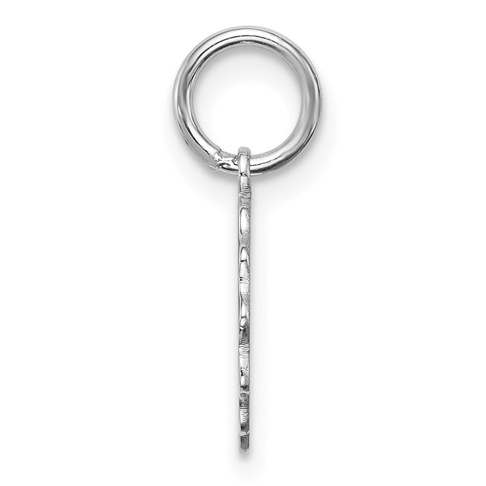 Sterling Silver Rh-plt Engraveable Polished Front/Satin Back Disc Charm