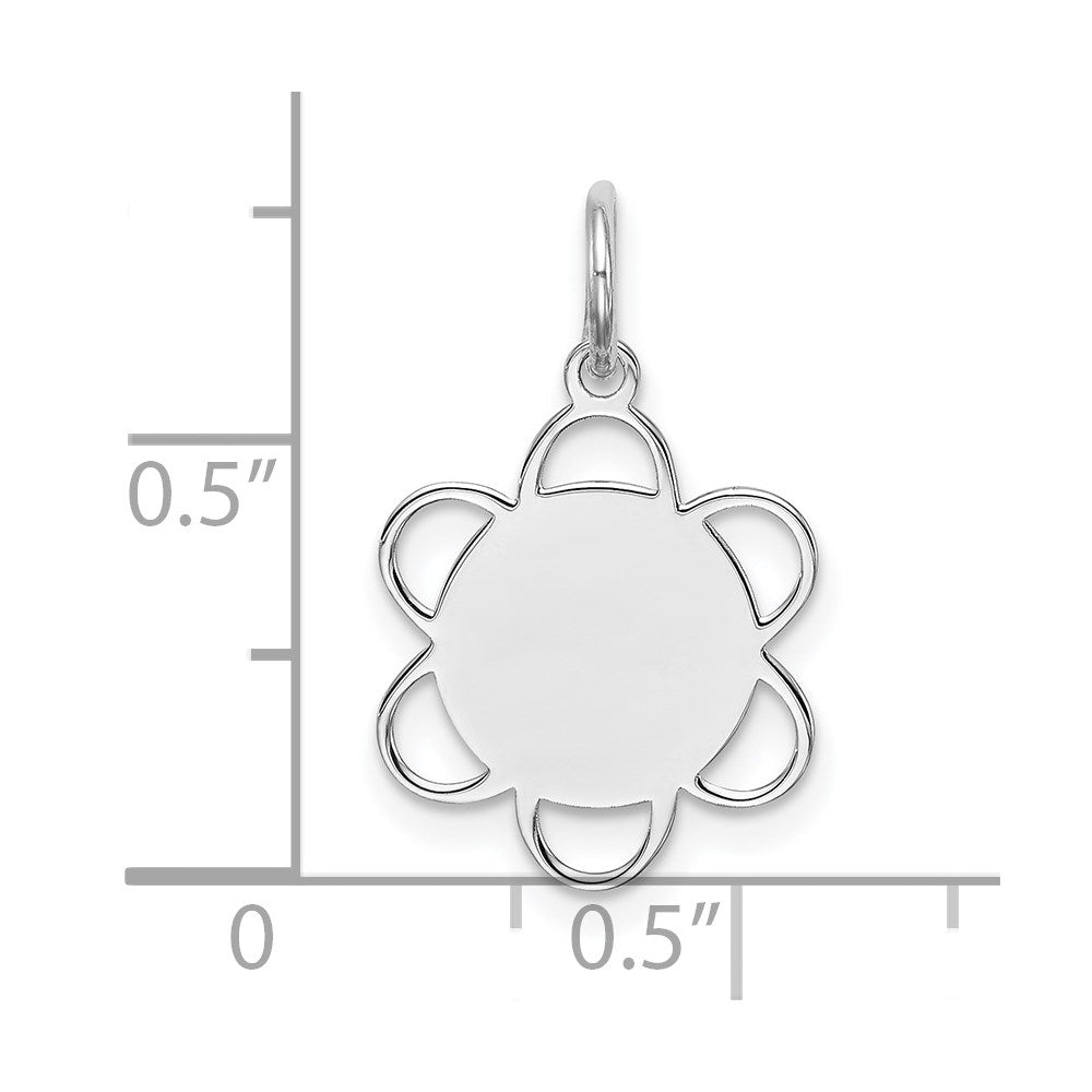 Sterling Silver Rhodium-plated Engraveable Disc Charm