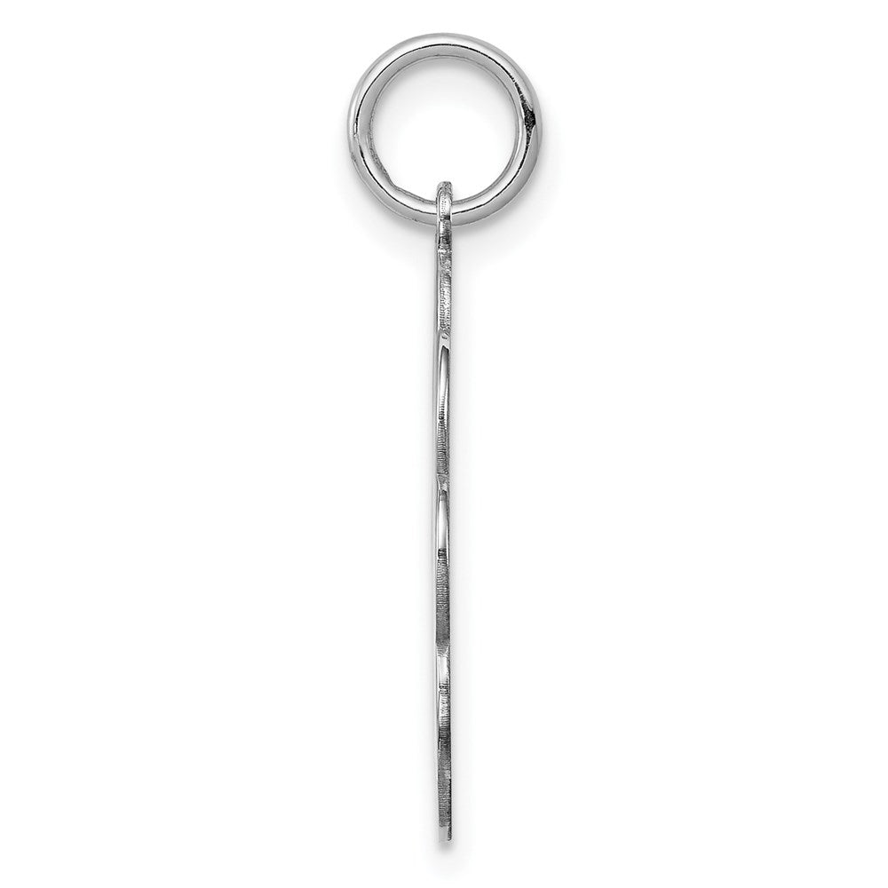 Sterling Silver Rh-plt Engraveable Polished Front/Satin Back Disc Charm
