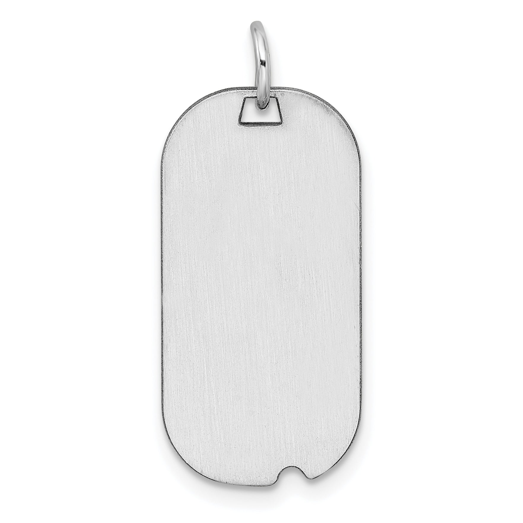 Sterling Silver Rh-plt Engraveable Dog Tag Polished Front/Back Disc Charm