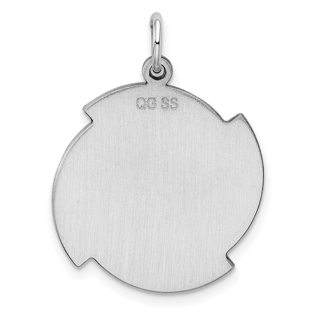 Sterling Silver Rhodium-plated Engraveable Disc Charm