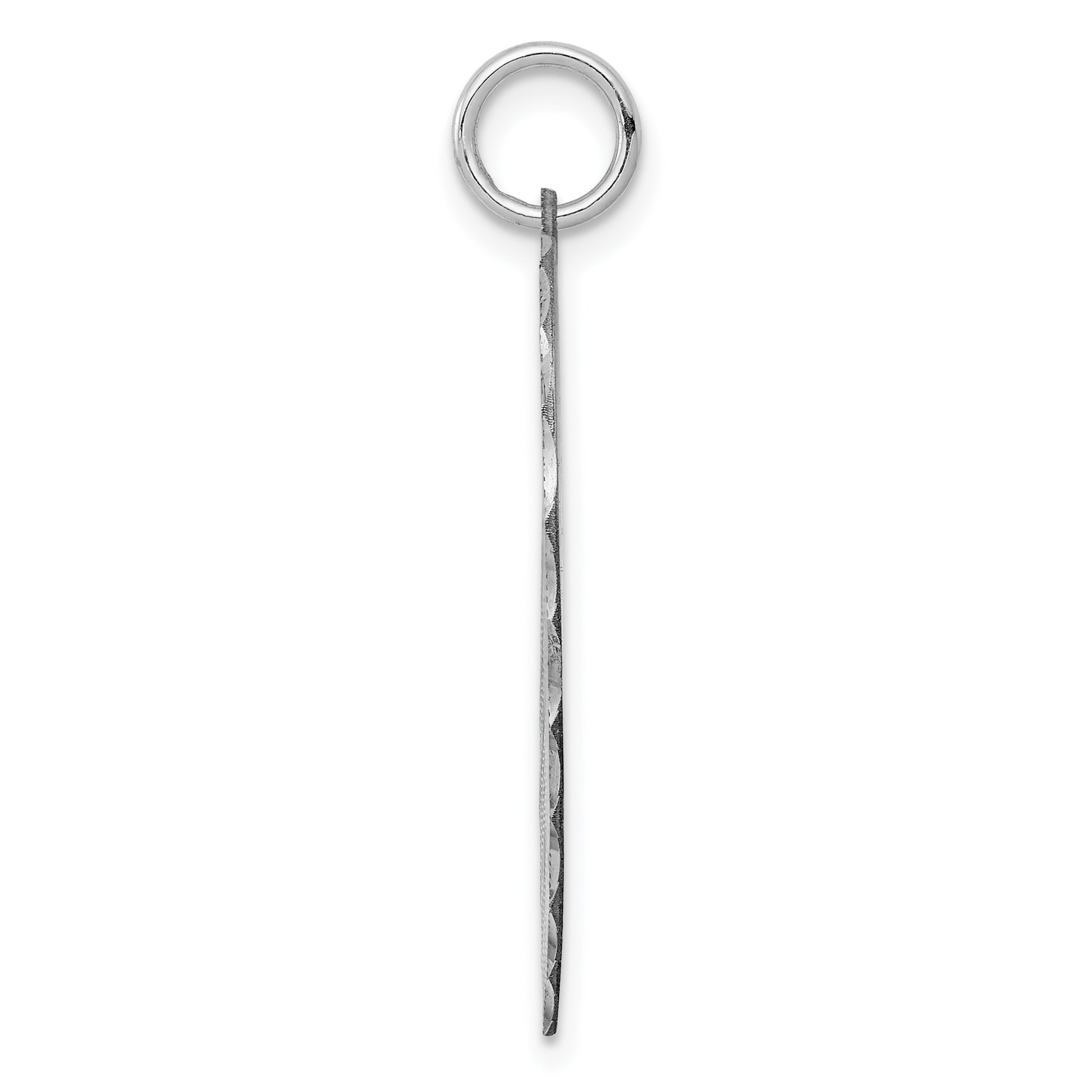 SS Rh-plt Engraveable Heart Patterned Polished Front/Satin Back Disc