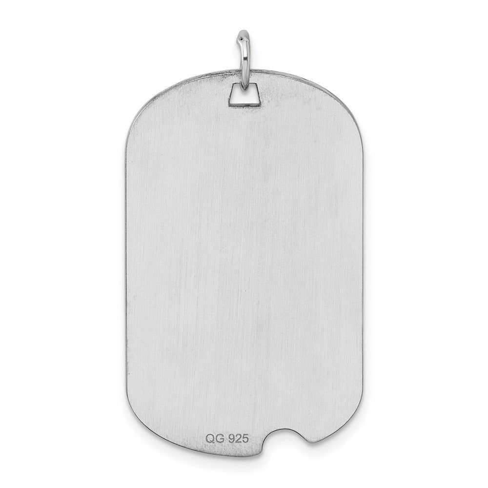 Sterling Silver Rhodium-plated Engraveable Dog Tag Disc Charm
