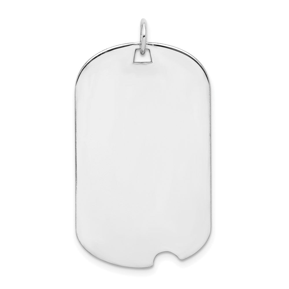 Sterling Silver Rhodium-plated Engraveable Dog Tag Disc Charm