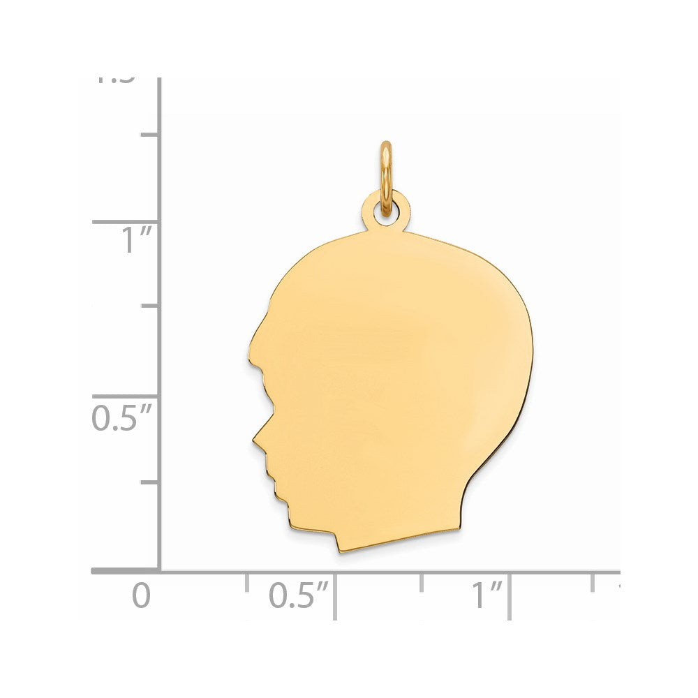 Sterling Silver GP Engraveable Boy Polished Disc Charm