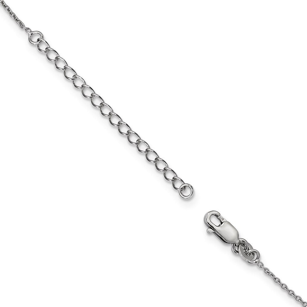 Brilliant Embers Sterling Silver Rose Gold-plated Pink CZ w/ 2in ext Necklace