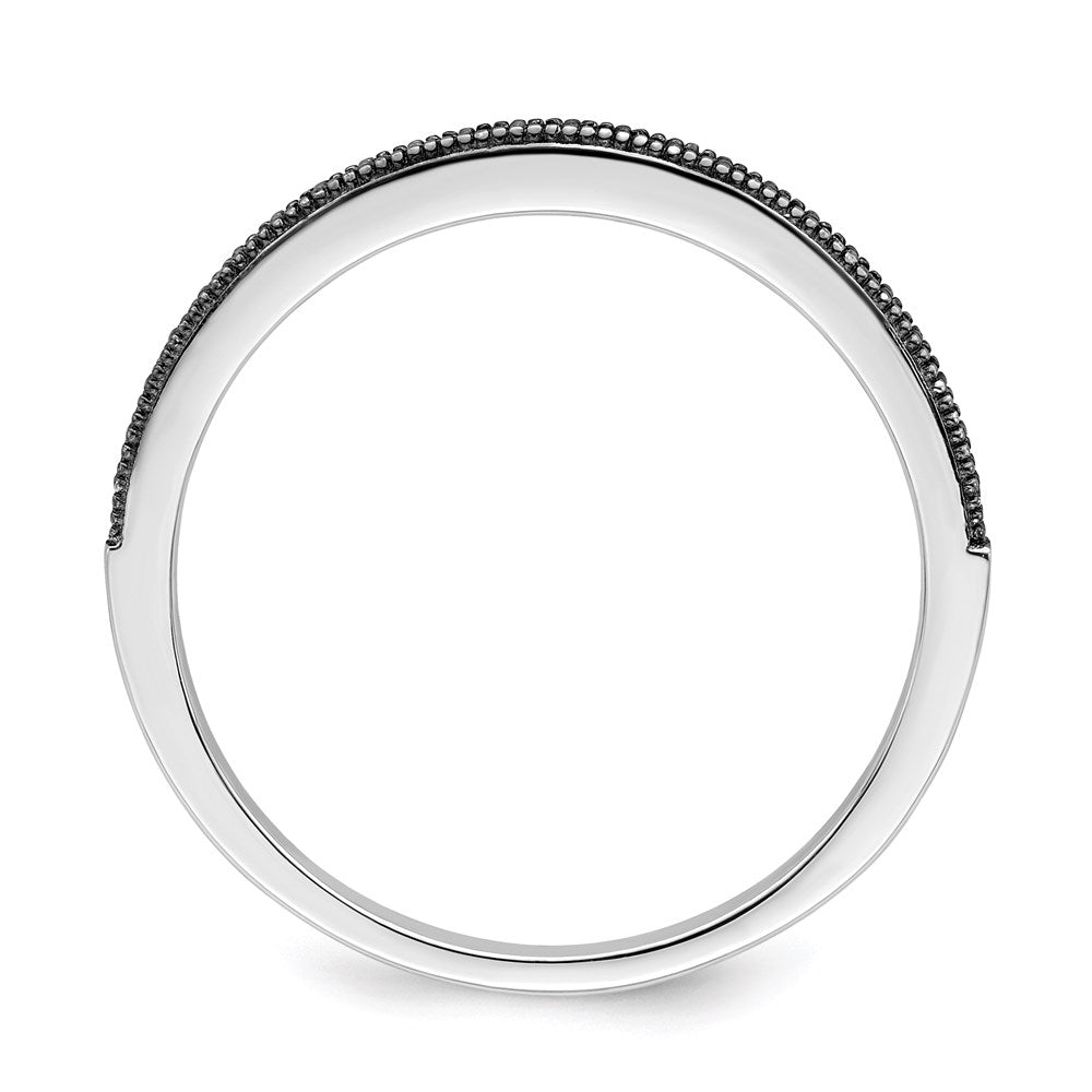 Brilliant Embers Sterling Silver Rhodium-plated 25 stone Micro PavβΓ‘ Black CZ Polished Ring