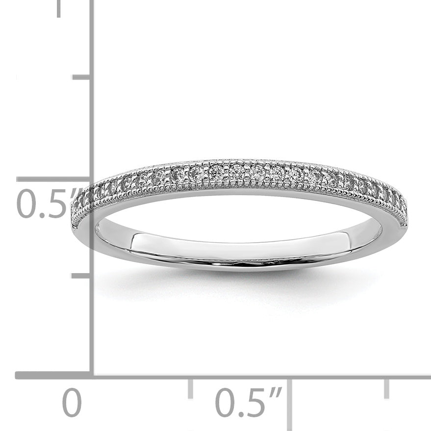 Brilliant Embers Sterling Silver Rhodium-plated 25 Stone Micro PavÇ CZ Polished Ring