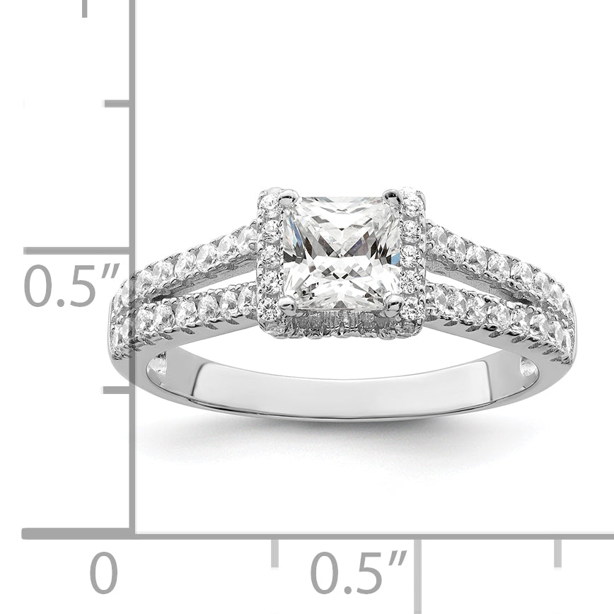 Brilliant Embers Sterling Silver Rhodium-plated 61 Stone Micro PavÇ CZ Ring