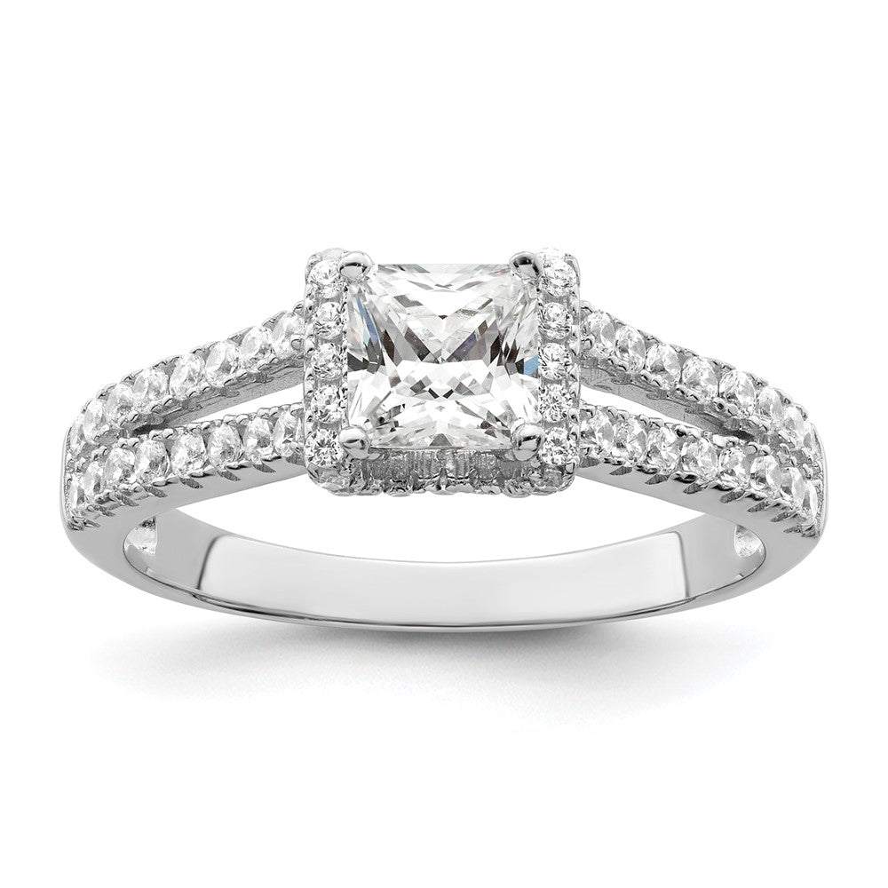 Brilliant Embers Sterling Silver Rhodium-plated 61 Stone Micro PavÇ CZ Ring