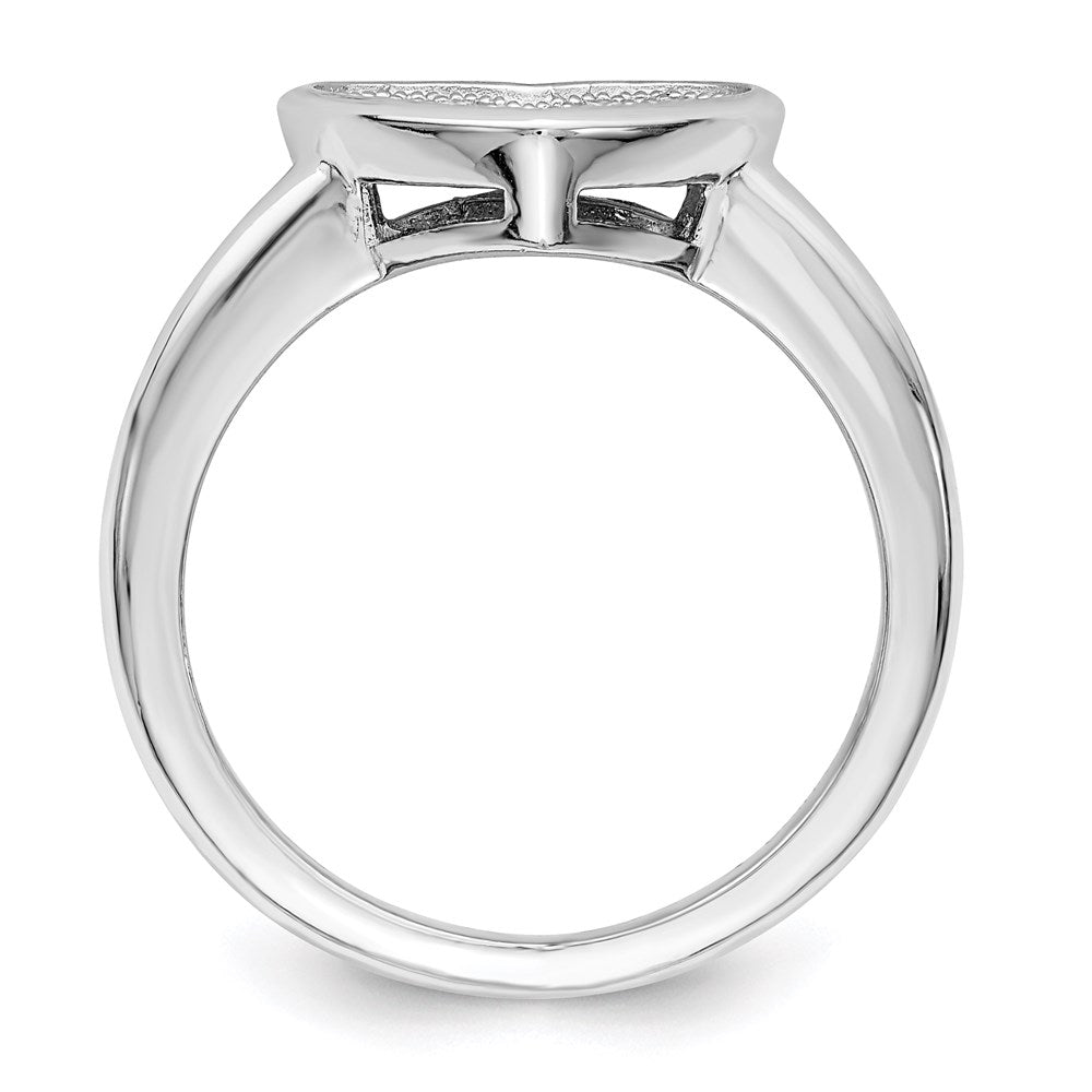 Brilliant Embers Sterling Silver Rhodium-plated 34 Stone Micro PavÇ CZ Heart Ring