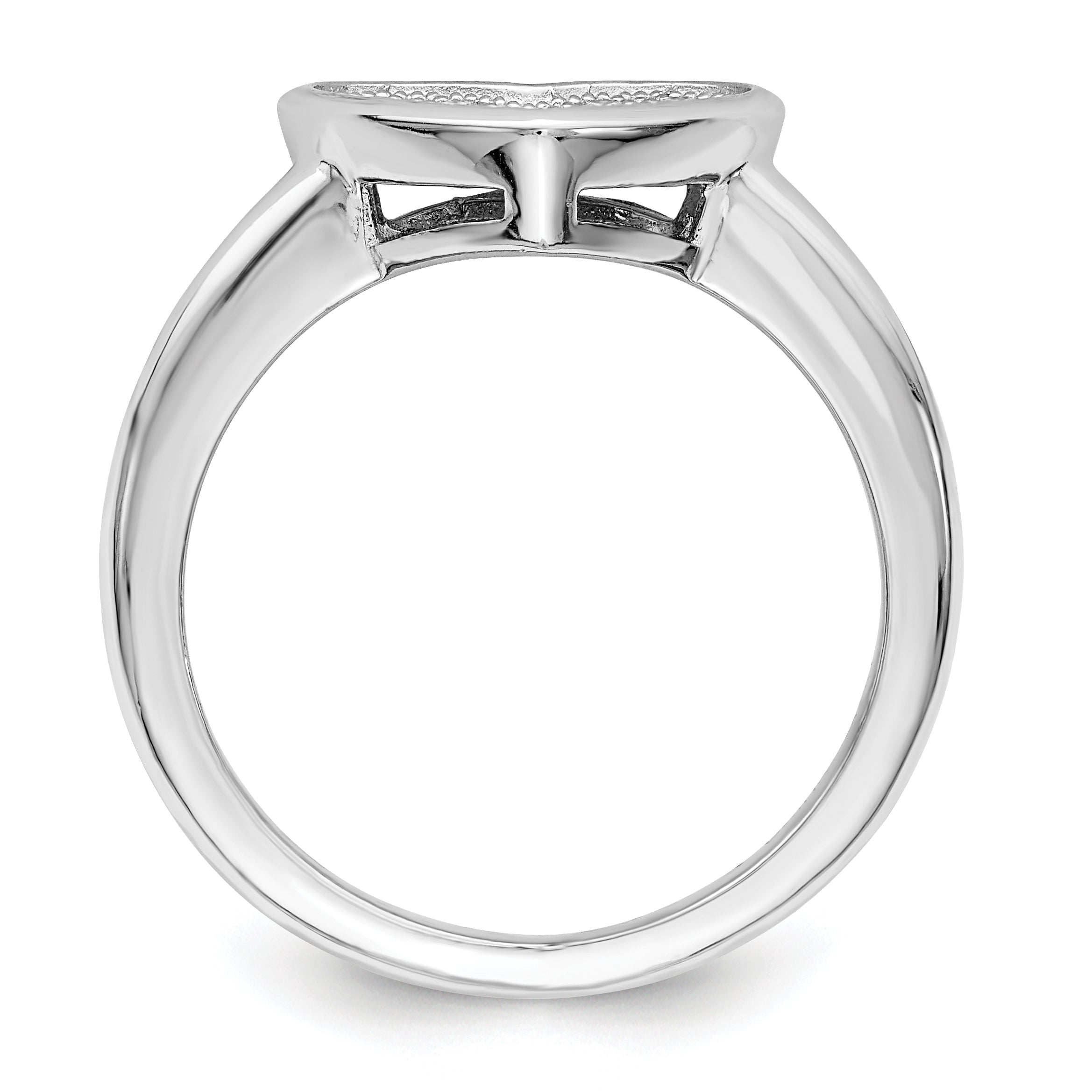 Brilliant Embers Sterling Silver Rhodium-plated 34 Stone Micro PavÇ CZ Heart Ring