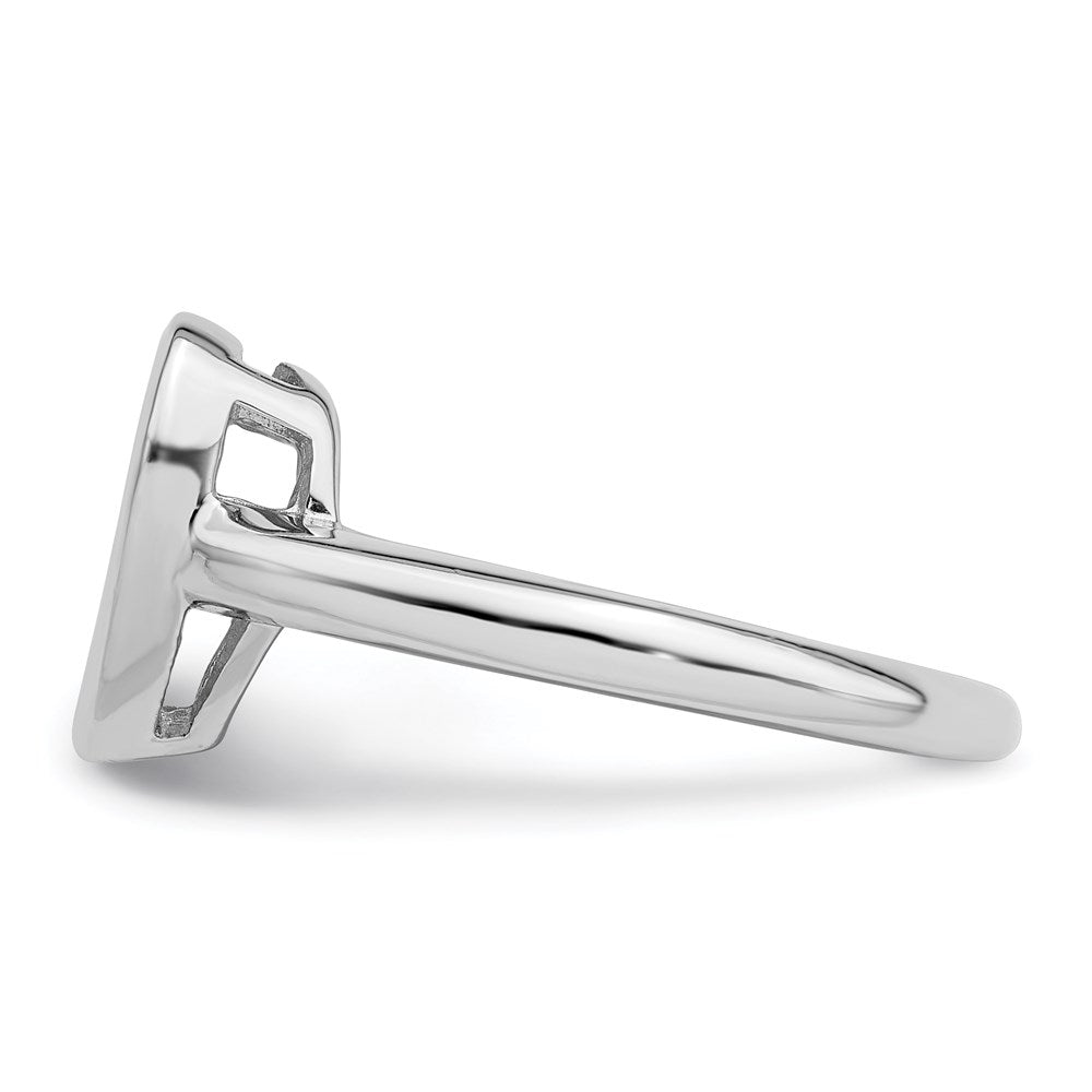 Brilliant Embers Sterling Silver Rhodium-plated 34 Stone Micro PavÇ CZ Heart Ring