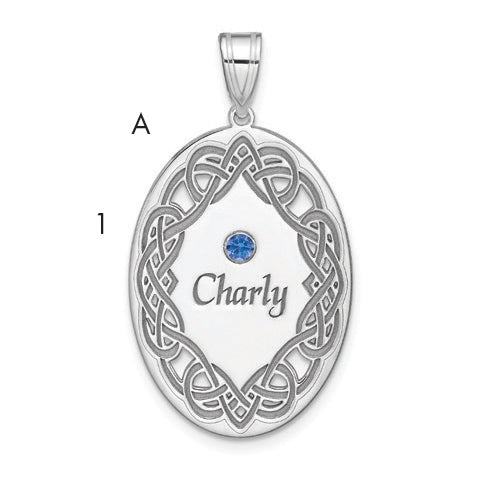 Sterling Silver Rhodium-plated Crystal Family Pendant