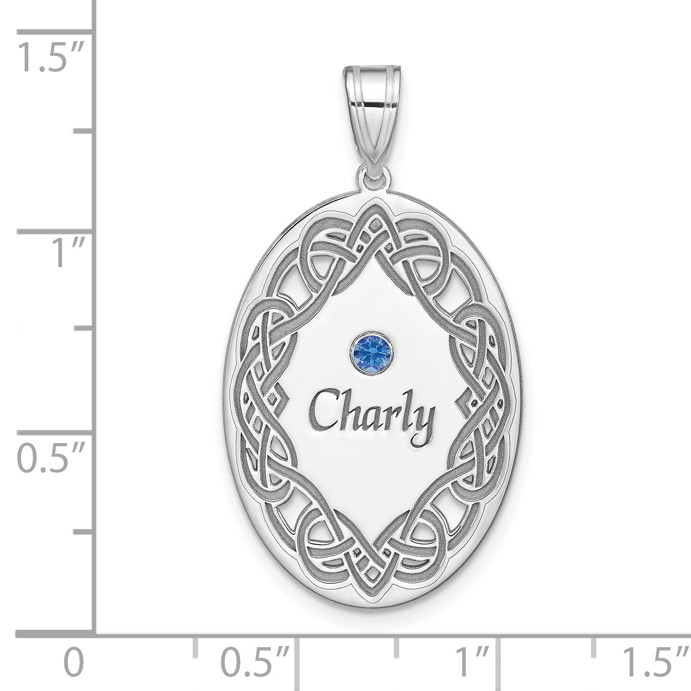 Sterling Silver Rhodium-plated Crystal Family Pendant