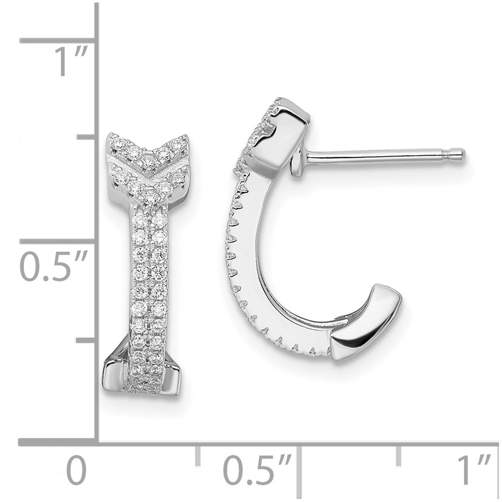 Brilliant Embers Sterling Silver Rhodium-plated 76 Stone Micro PavÇ CZ Arrow Earrings