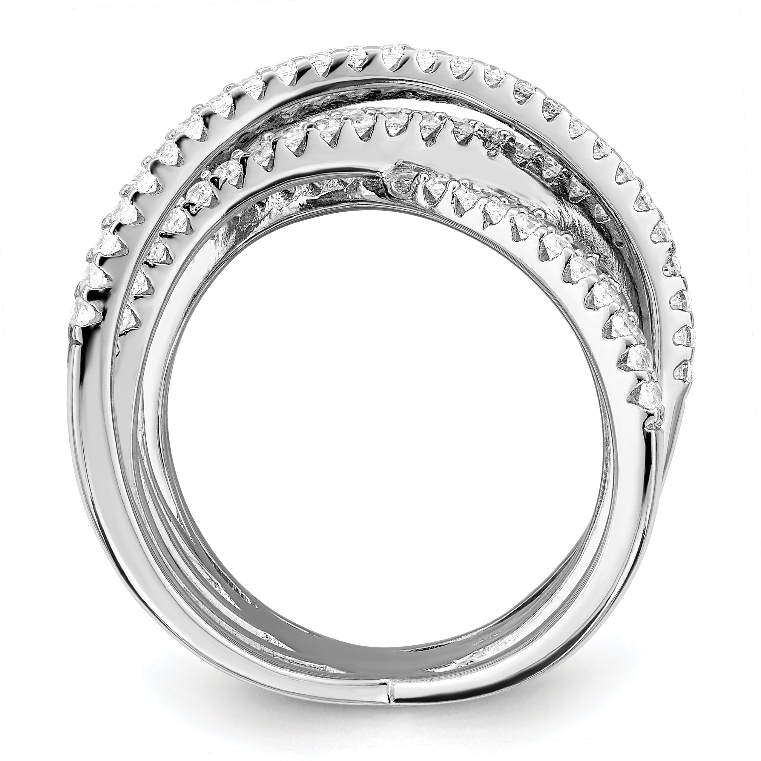 Brilliant Embers Sterling Silver Rhodium-plated 159 Stone Micro PavÇ CZ Ring