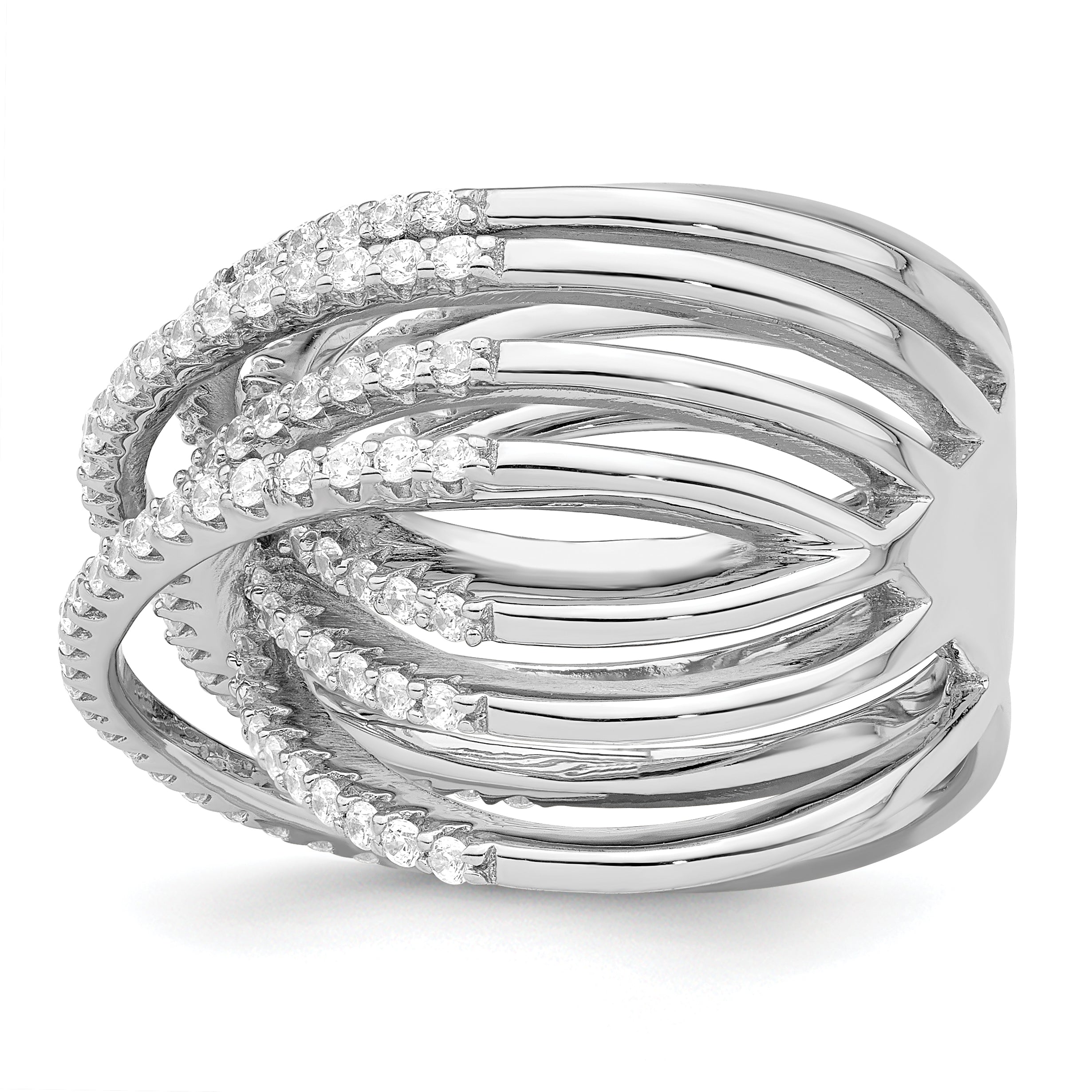 Brilliant Embers Sterling Silver Rhodium-plated 159 Stone Micro PavÇ CZ Ring