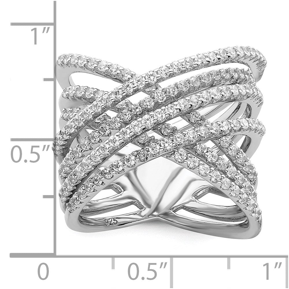 Brilliant Embers Sterling Silver Rhodium-plated 159 Stone Micro PavÇ CZ Ring