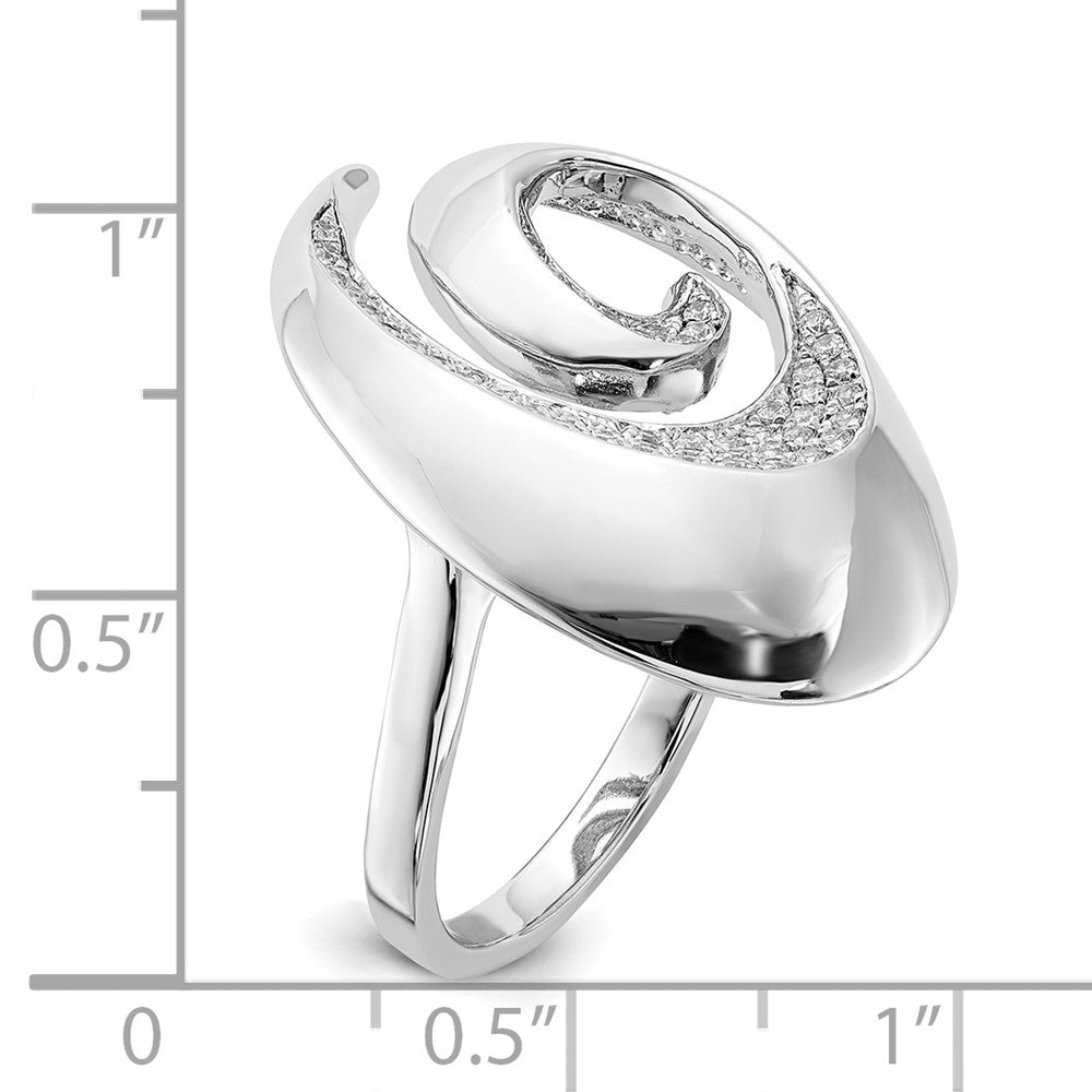 Sterling Silver Brilliant Embers Polished CZ Swirl Ring