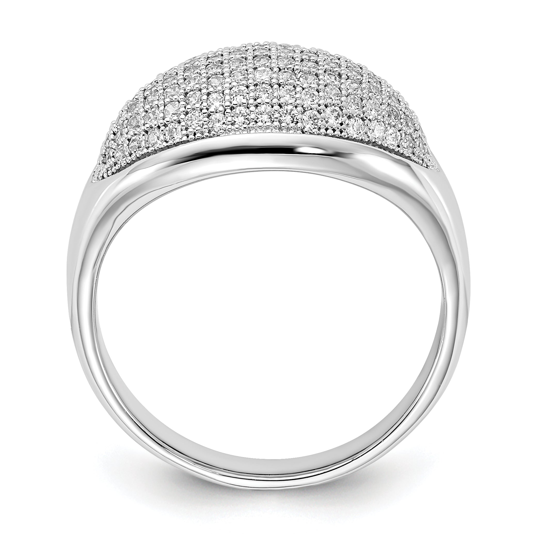 Brilliant Embers Sterling Silver Polished CZ Ring