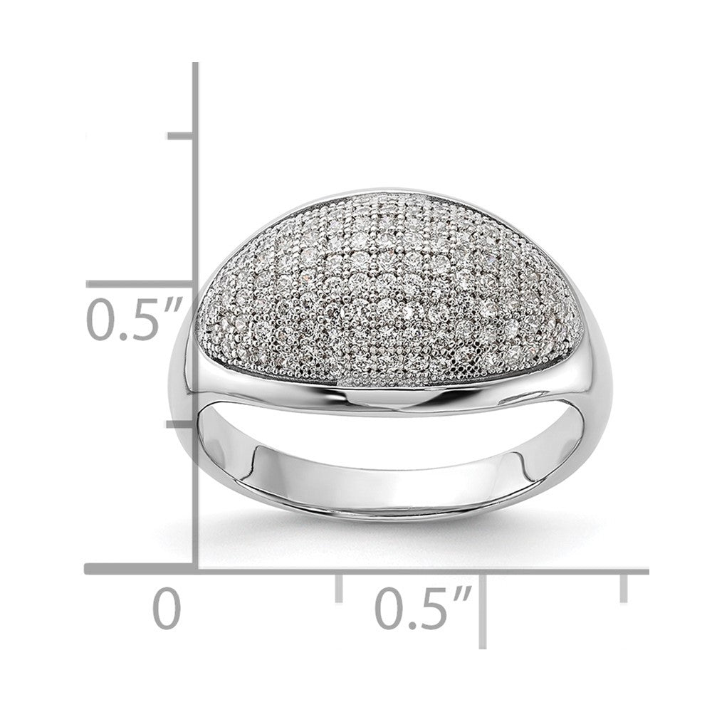 Brilliant Embers Sterling Silver Polished CZ Ring