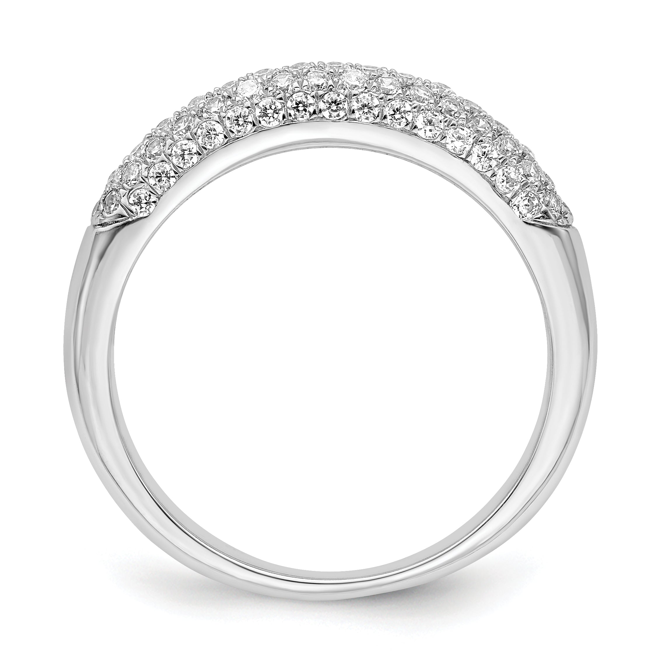 Brilliant Embers Sterling Silver Rhodium-plated 79 stone Micro PavÇ CZ Ring