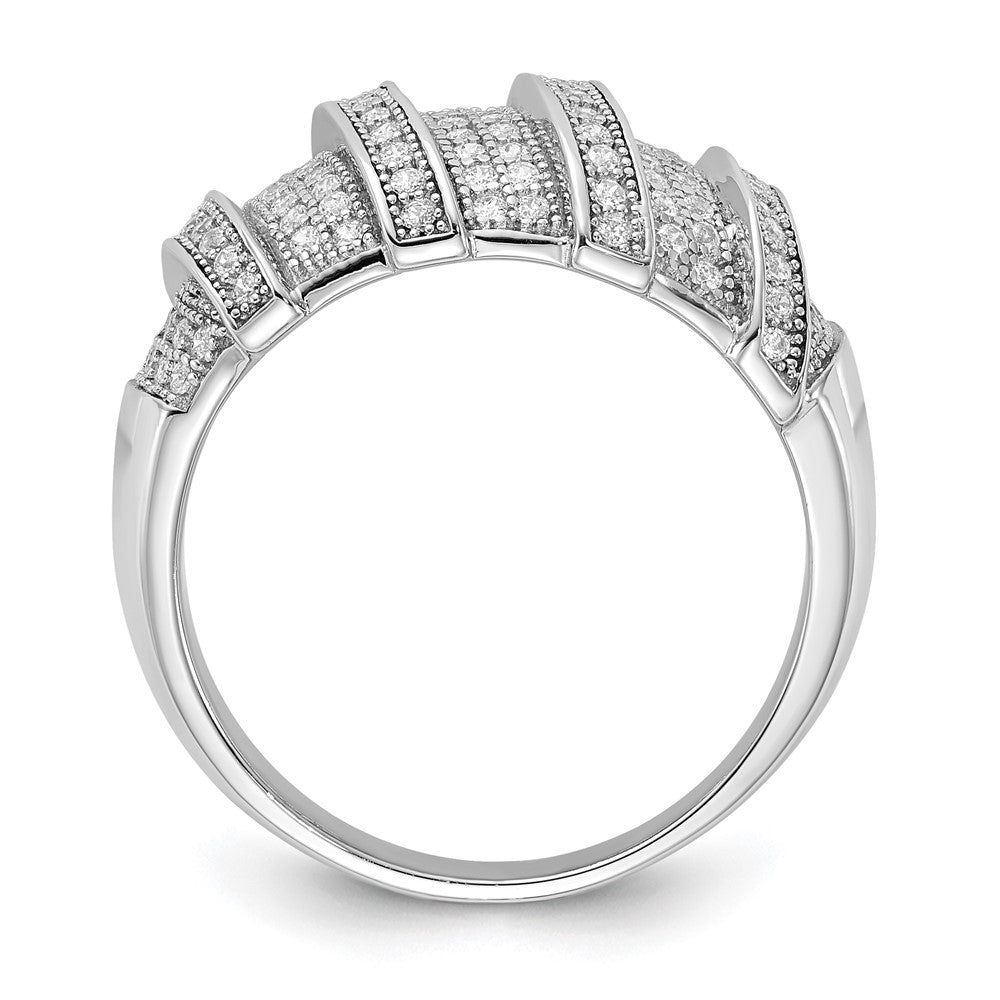 Brilliant Embers Sterling Silver Polished Fancy CZ Ring