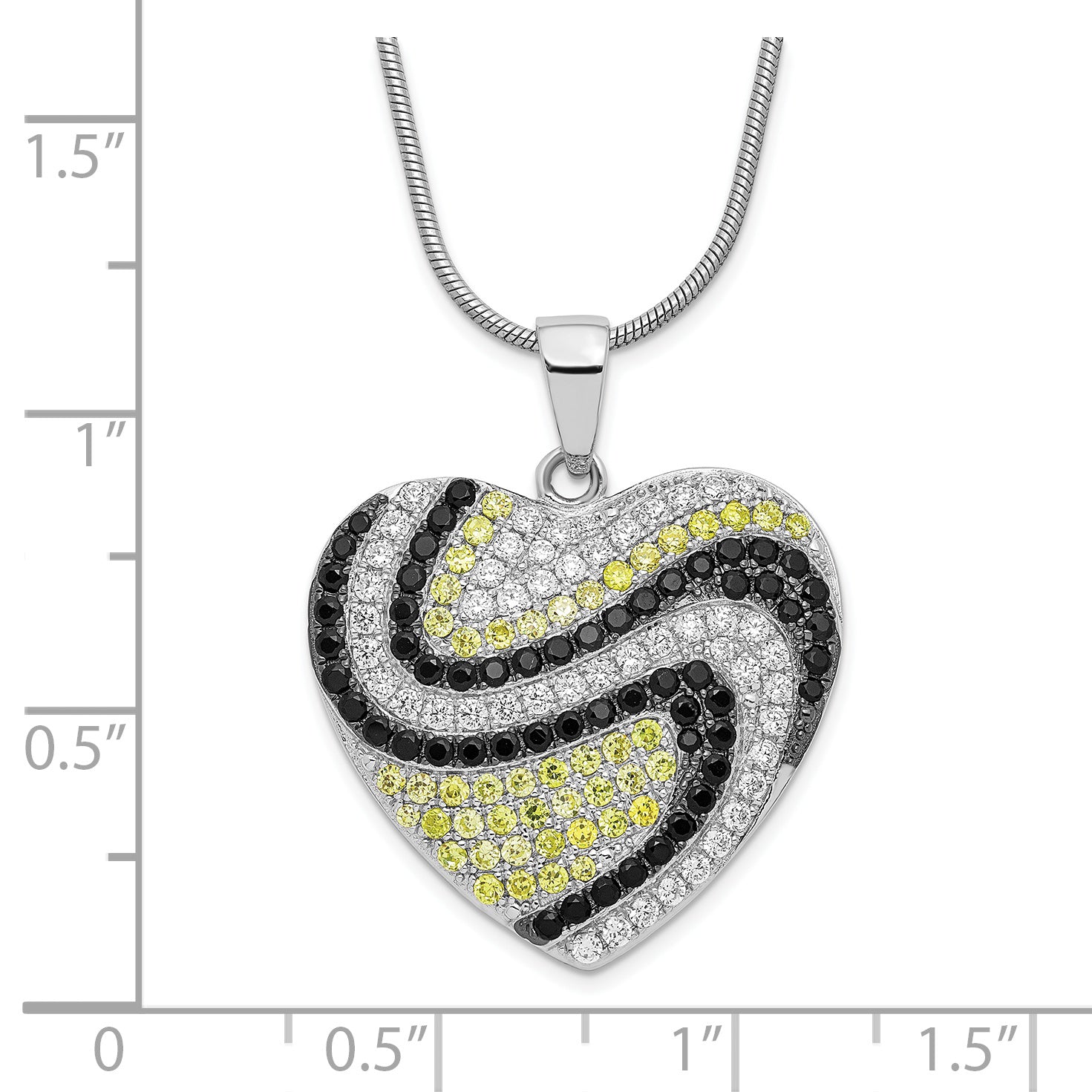 Sterling Silver & CZ Brilliant Embers Heart Necklace