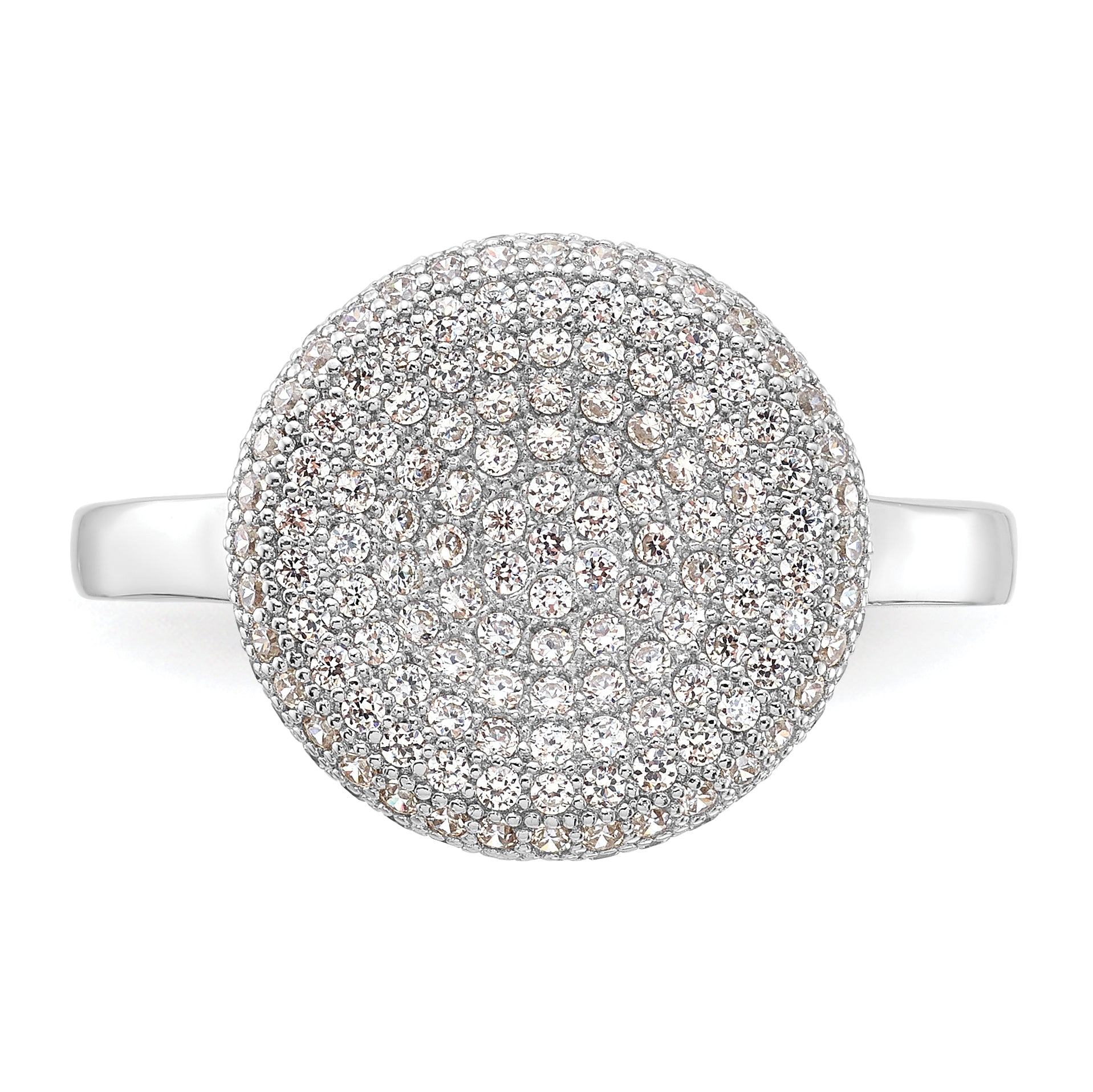 Sterling Silver Brilliant Embers CZ Circle Ring