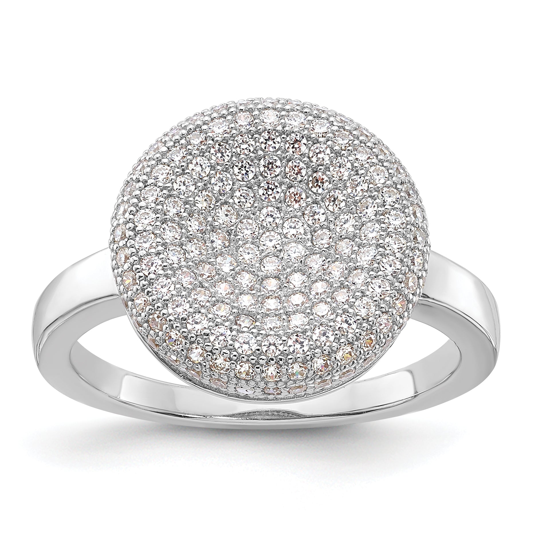 Sterling Silver Brilliant Embers CZ Circle Ring