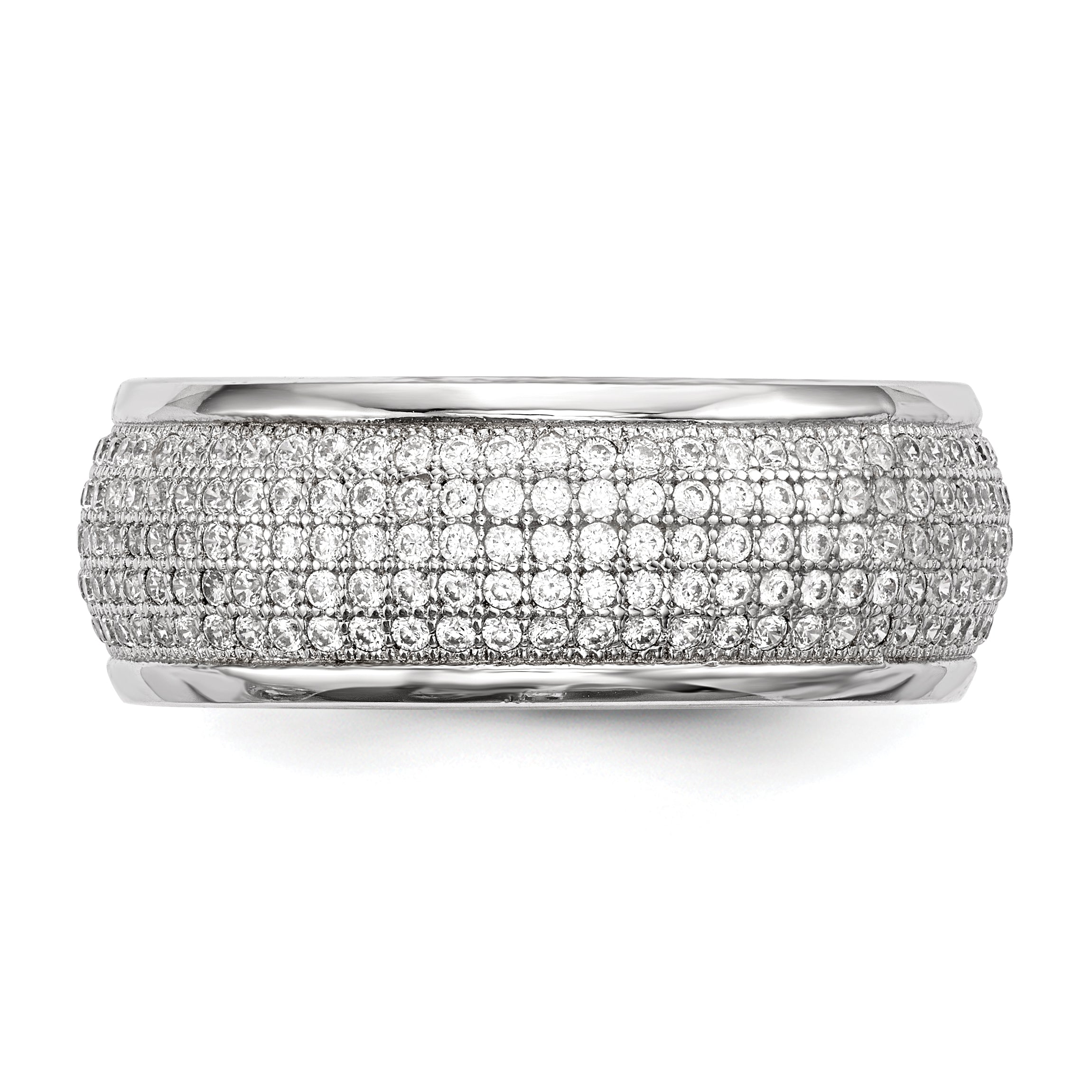 SS Rhodium-Plated CZ Brilliant Embers Ring