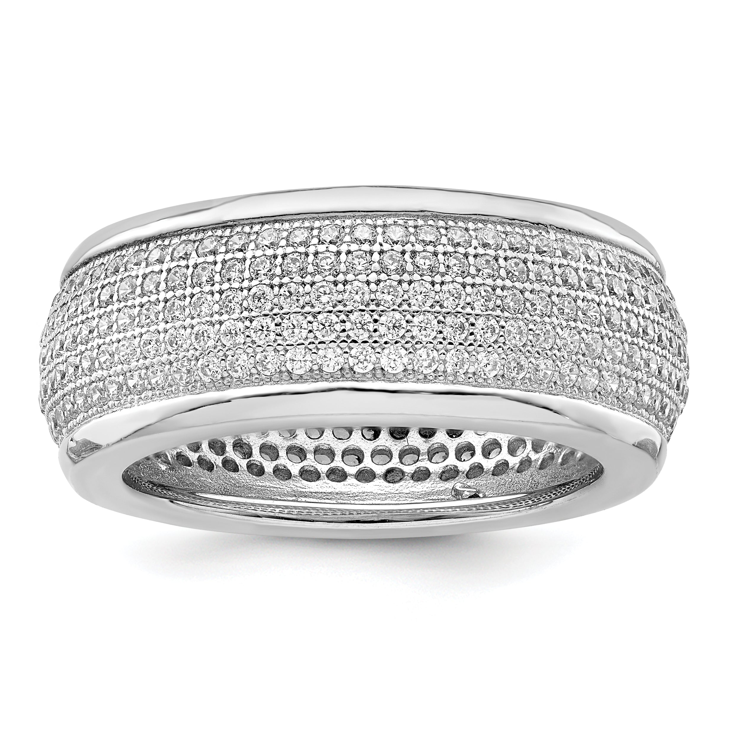 SS Rhodium-Plated CZ Brilliant Embers Ring