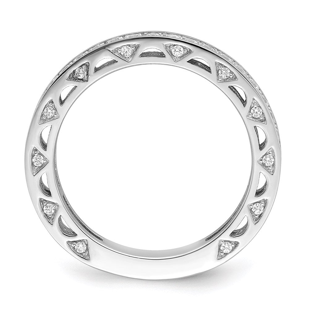 Brilliant Embers Sterling Silver Rhodium-plated 59 Stone Micro PavΓ CZ Ring