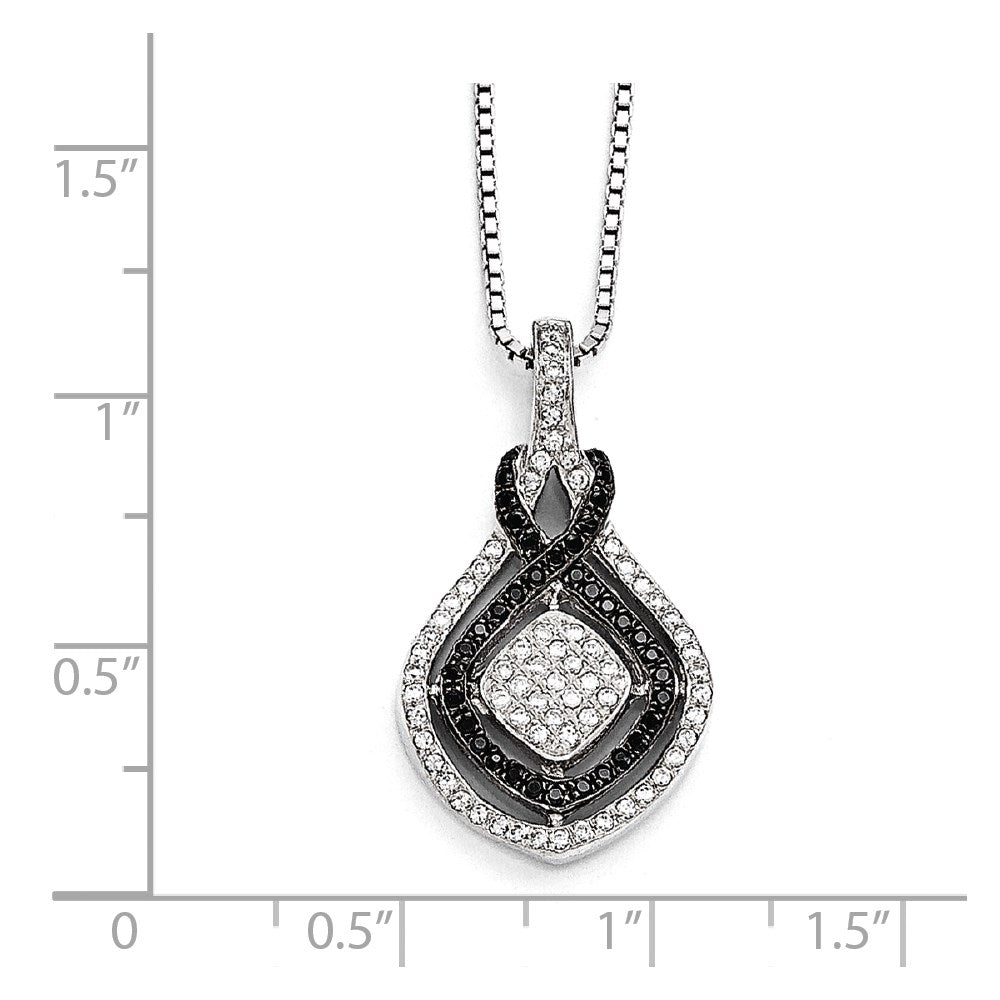 SS Rhodium-Plated CZ True Fire Necklace