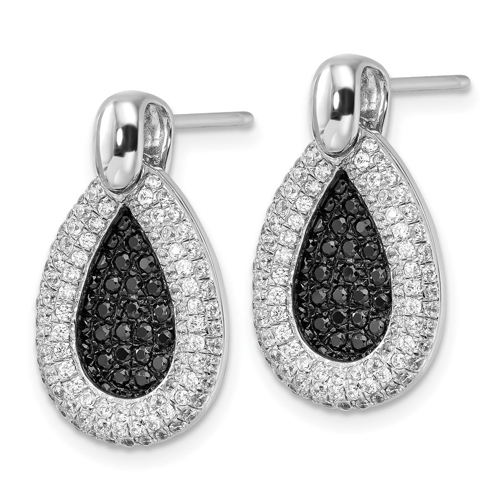 Sterling Silver & CZ True Fire Teardrop Post Earrings