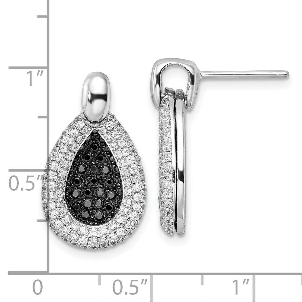 Sterling Silver & CZ True Fire Teardrop Post Earrings