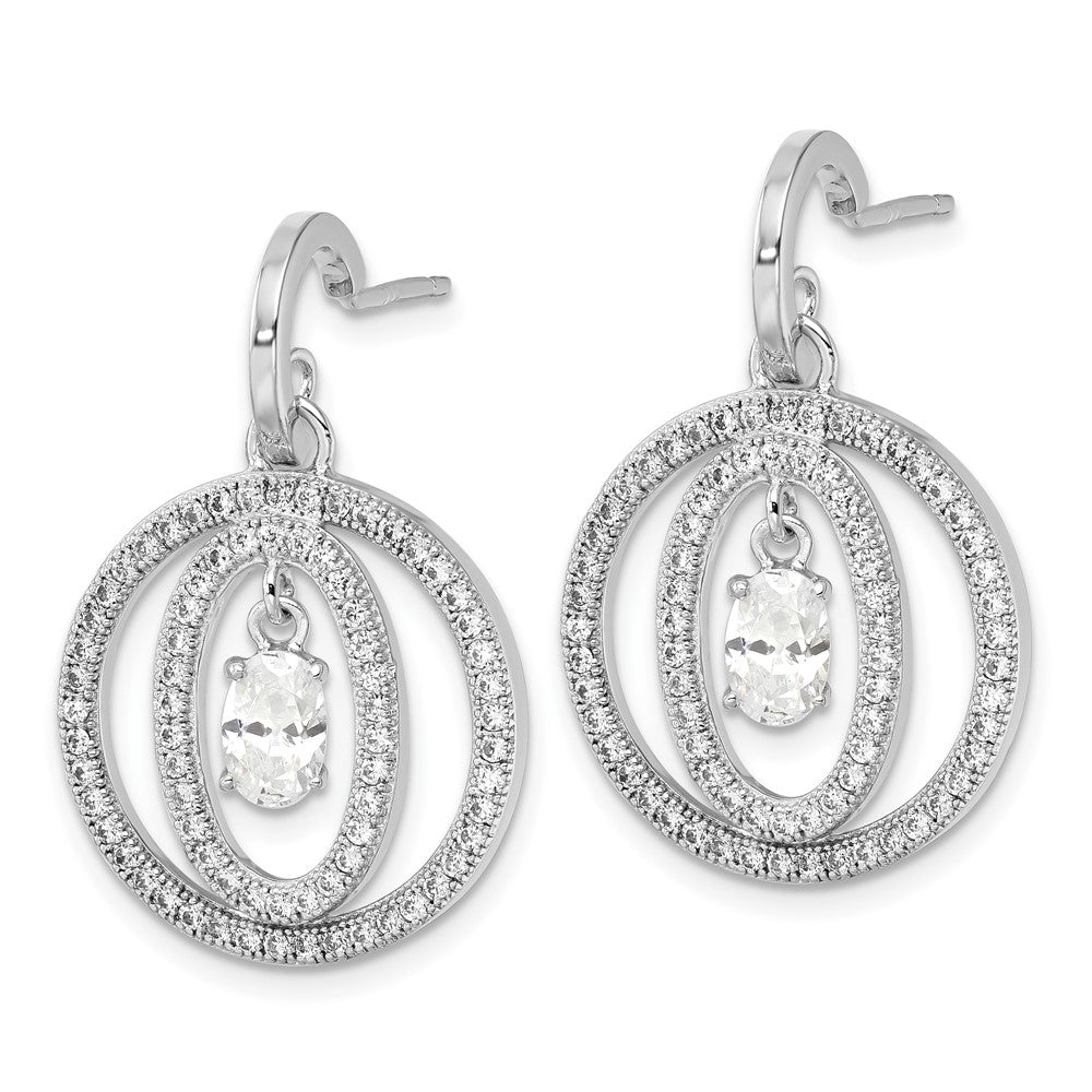 Sterling Silver & CZ Brilliant Embers Dangle Post Earrings