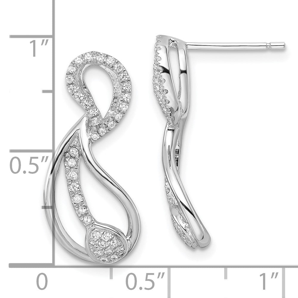 Sterling Silver & CZ Brilliant Embers Fancy Teardrop Post Earrings