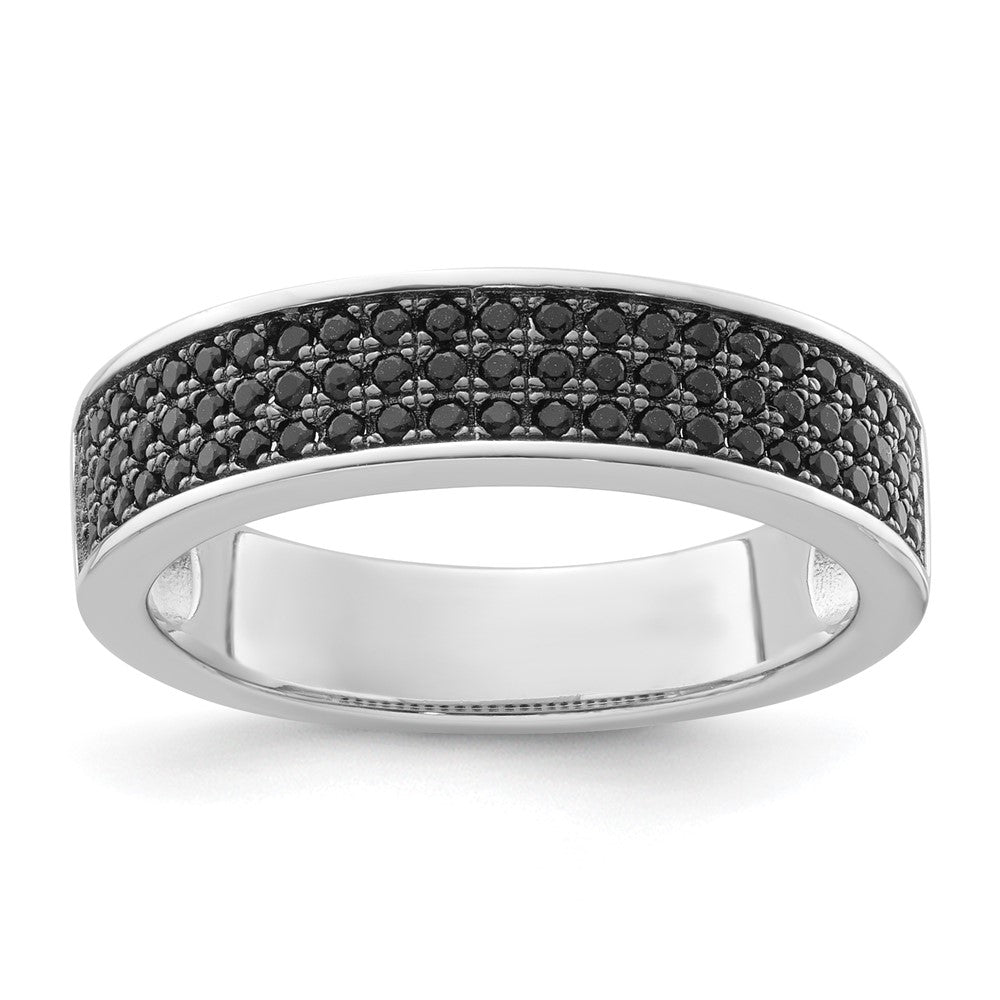 Sterling Silver & Black CZ True Fire Ring