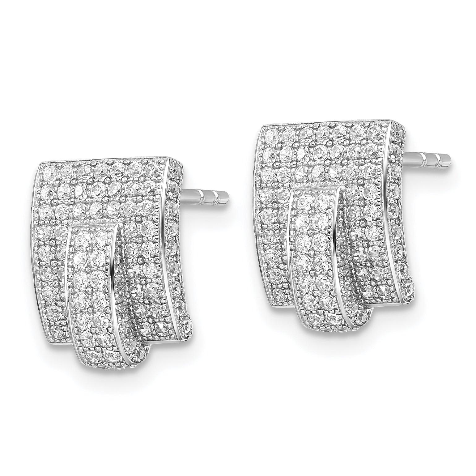 Sterling Silver & Cz Brilliant Embers Post Earrings Qmp861