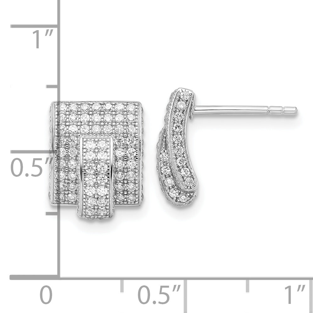 Sterling Silver & Cz Brilliant Embers Post Earrings Qmp861